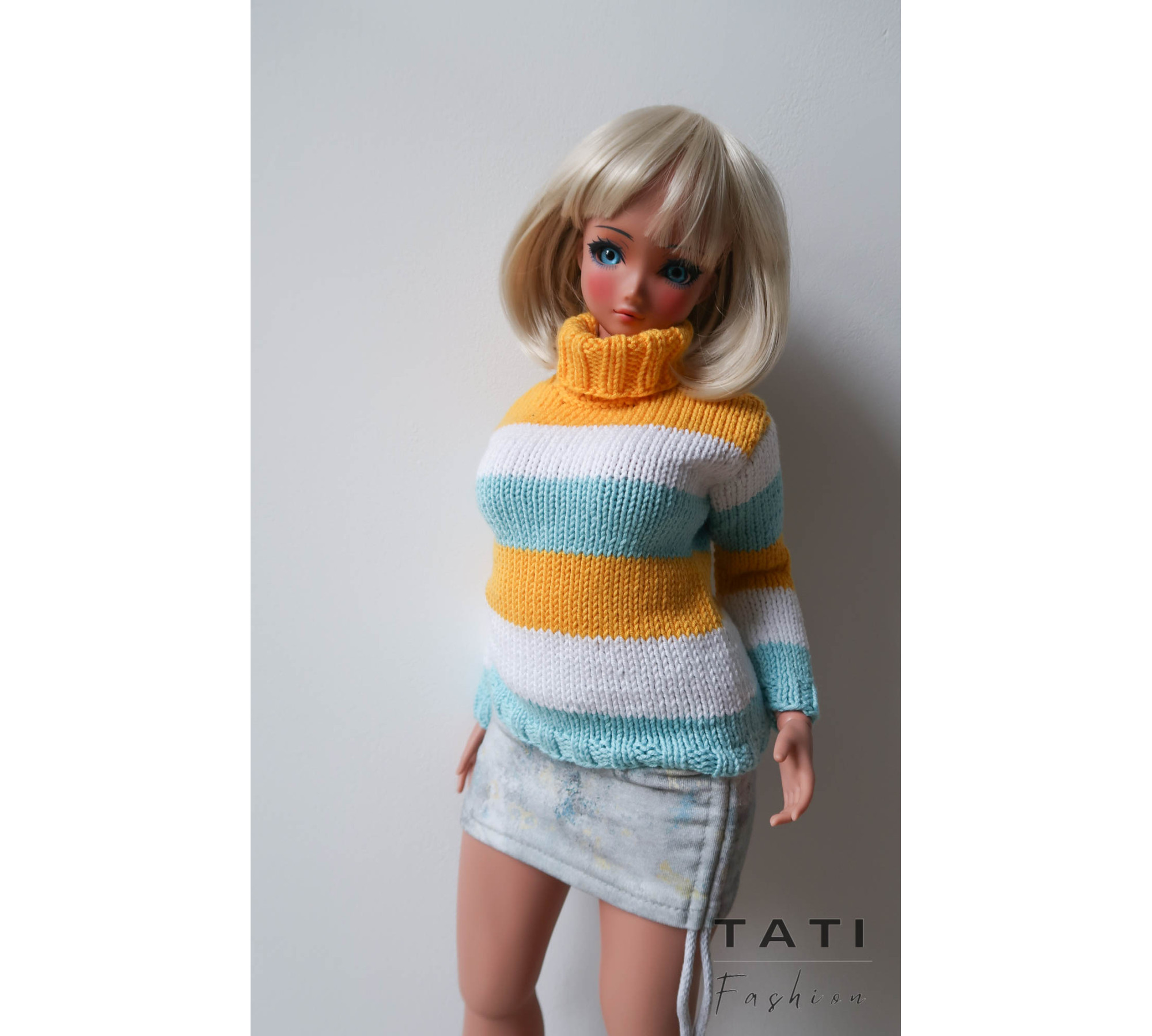 PATTERN: Sweater With Blue Stripes for Smart Doll