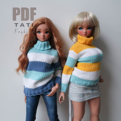 PDF: Sweater With Blue Stripes for Smart Doll PDF: Sweater With Blue Stripes for Smart Doll