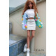 Cropped Jumper with Colored Pompoms for Smart Doll