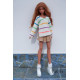 Oversized Sweater with V-neck and Stripes for Smart Doll