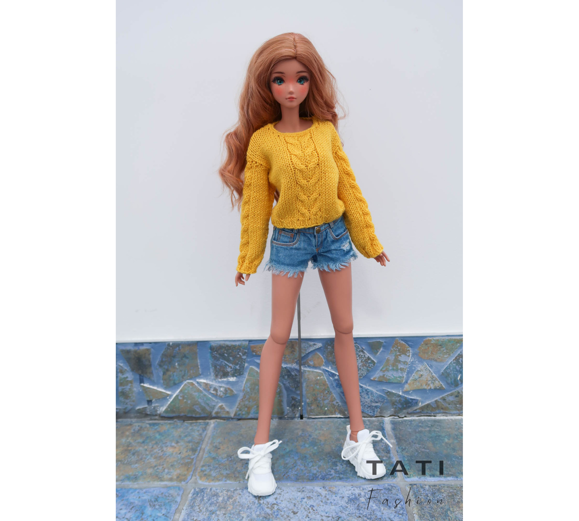 PATTERN: Yellow Jumper With Center Cable for Smart Doll