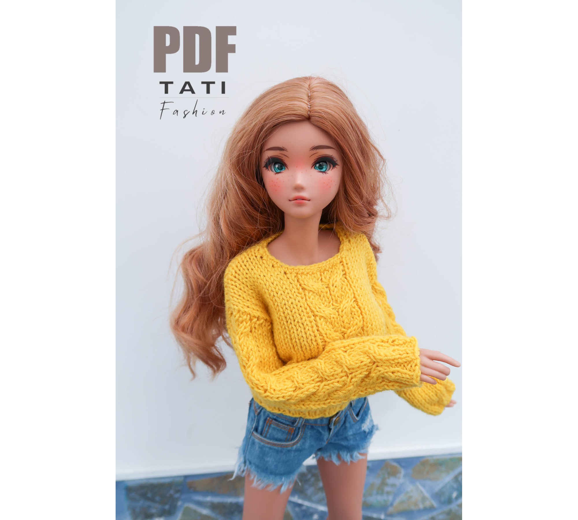 PATTERN: Yellow Jumper With Center Cable for Smart Doll