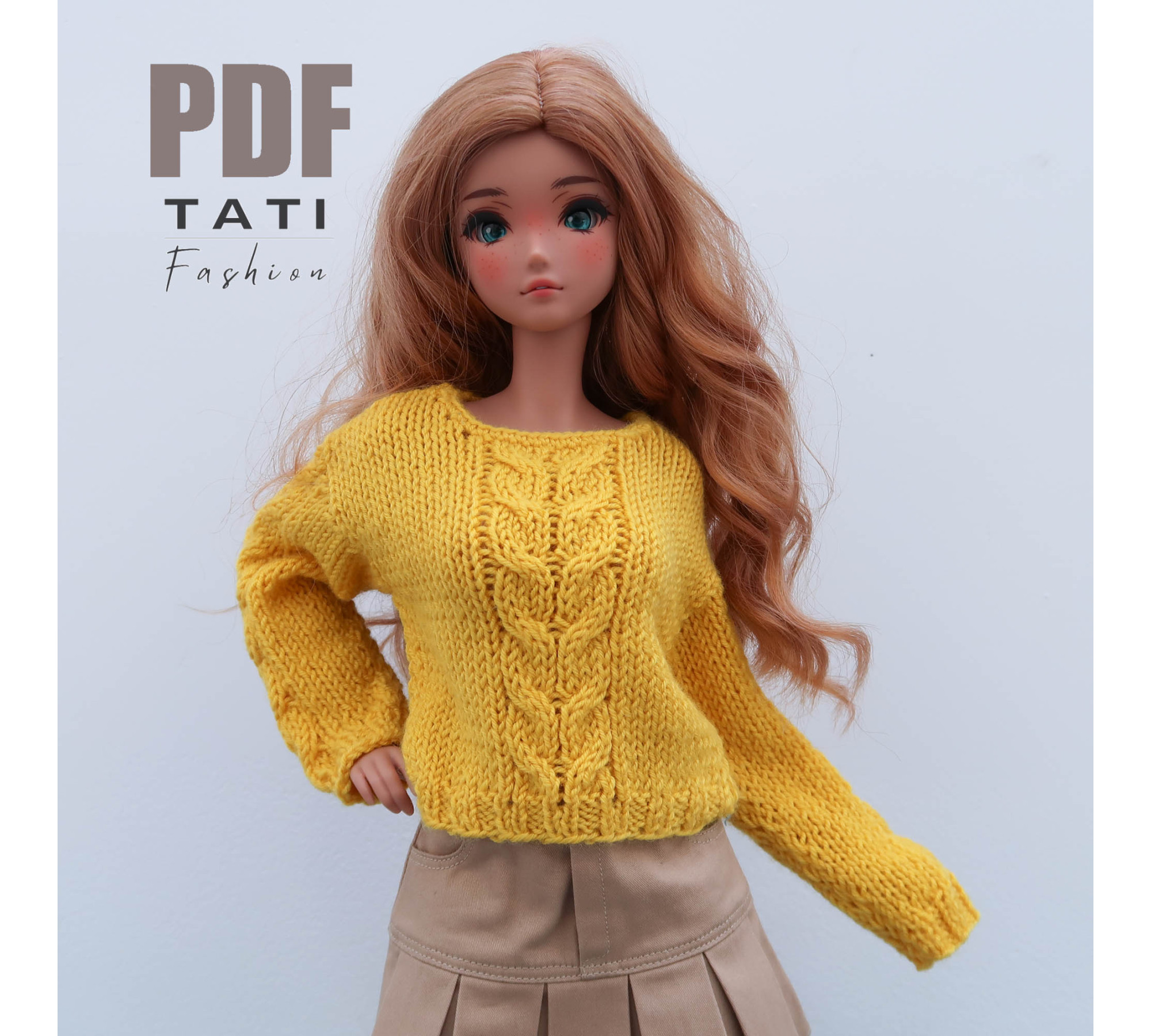 PATTERN: Yellow Jumper With Center Cable for Smart Doll PATTERN: Yellow Jumper With Center Cable for Smart Doll