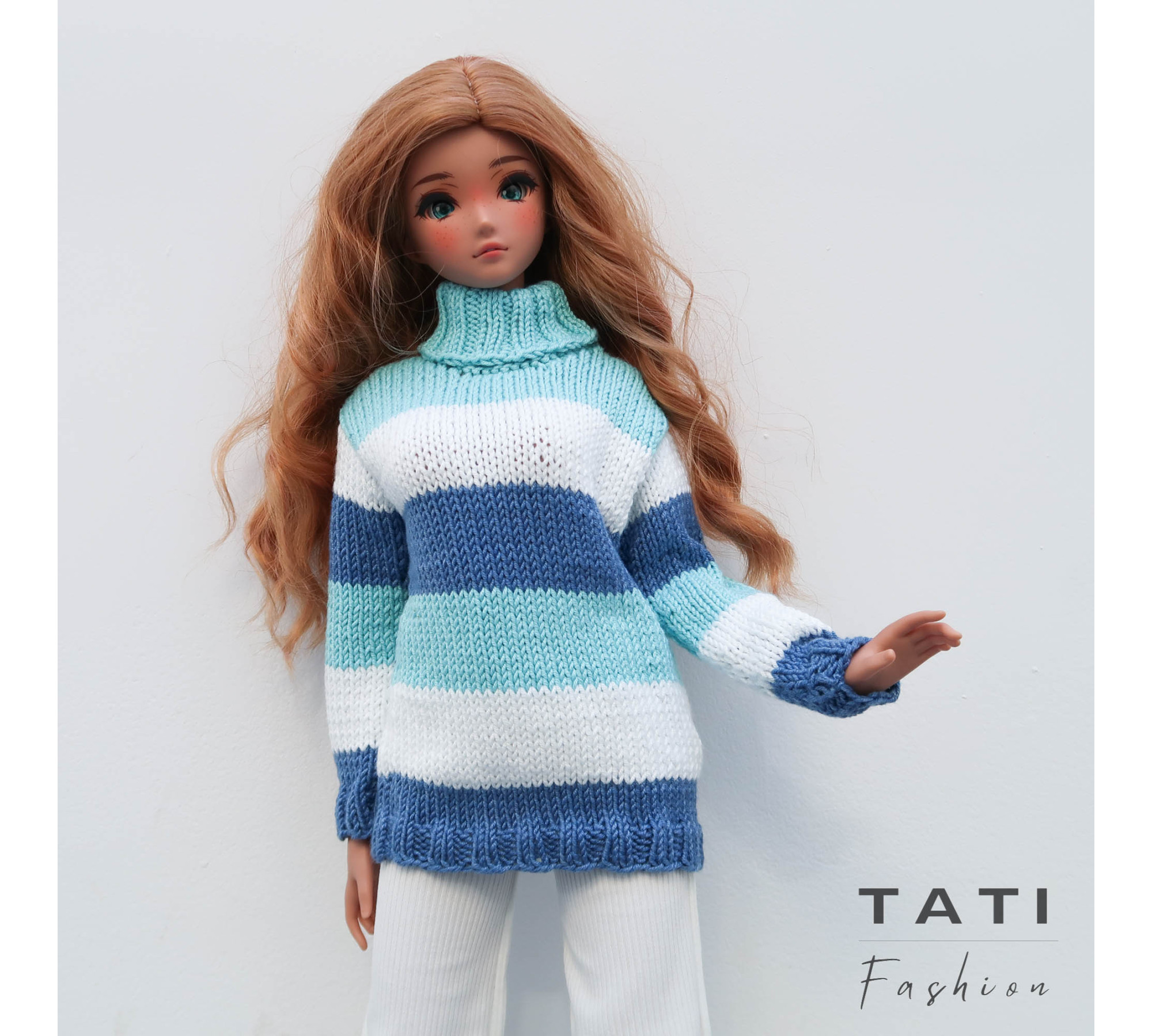 Sweater with Colored Stripes for Smart Doll