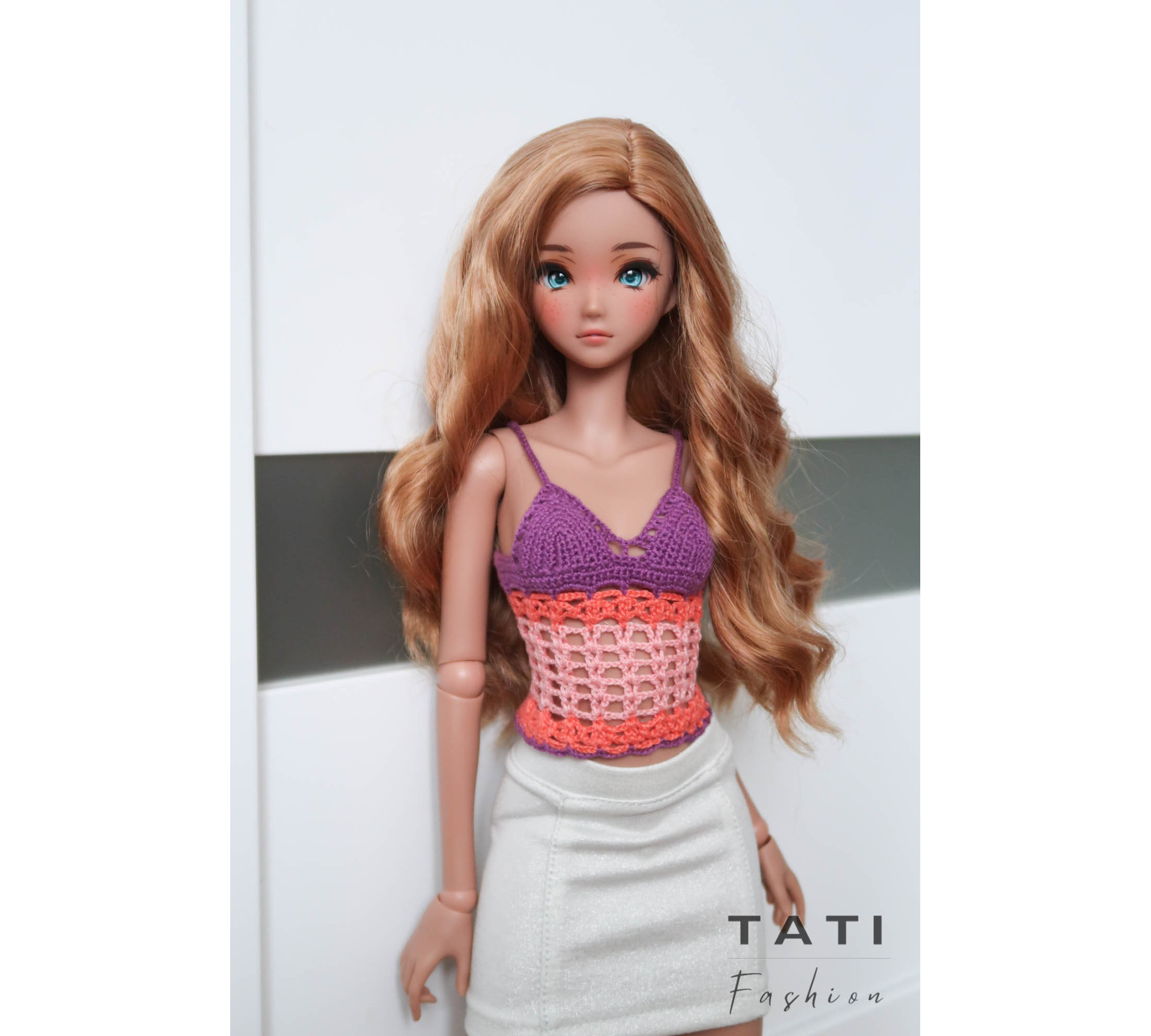 PATTERN: Top in Pink-Violet colors for Smart Doll