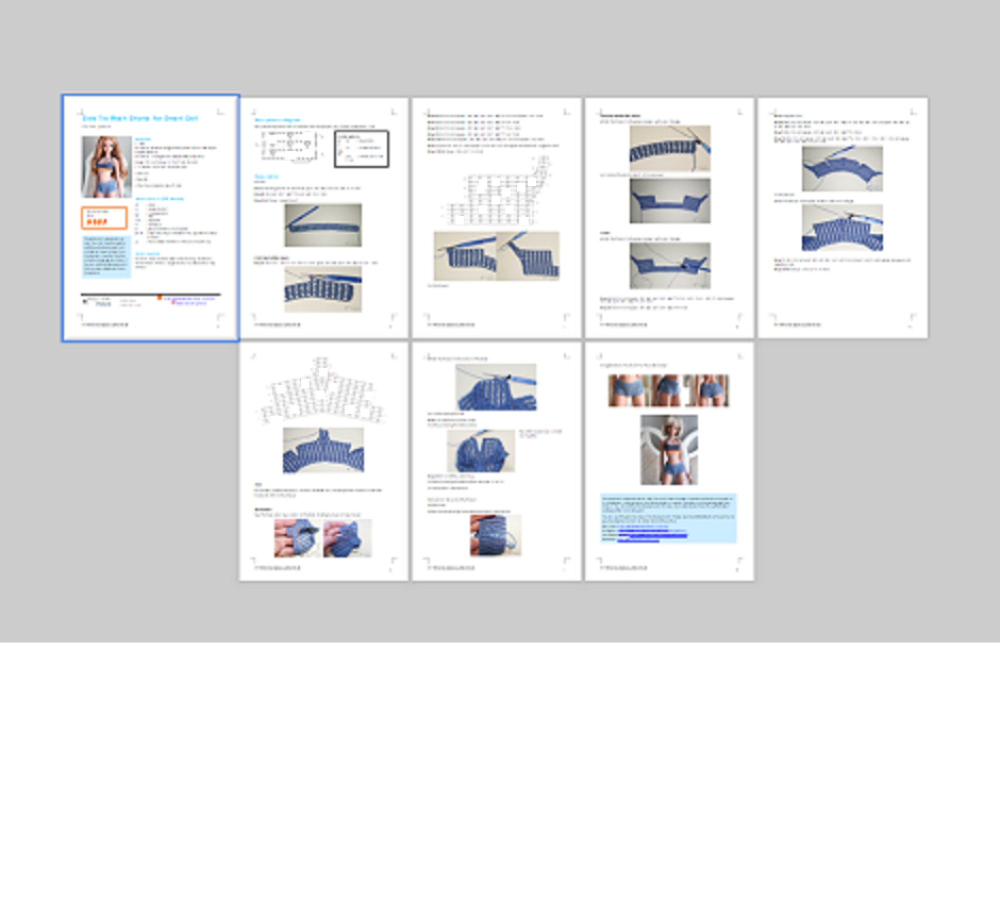 PATTERN: Mesh Shorts with Side Ties for Smart Doll