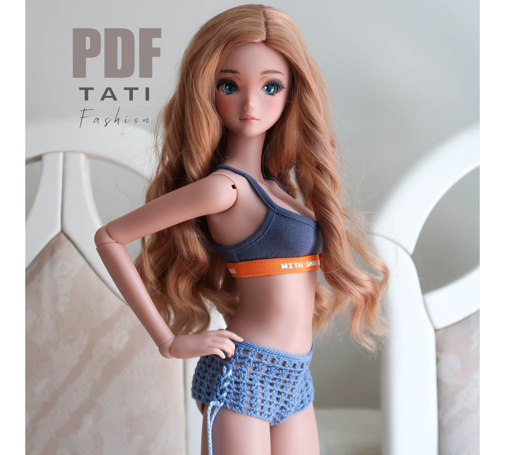 PATTERN: Mesh Shorts with Side Ties for Smart Doll