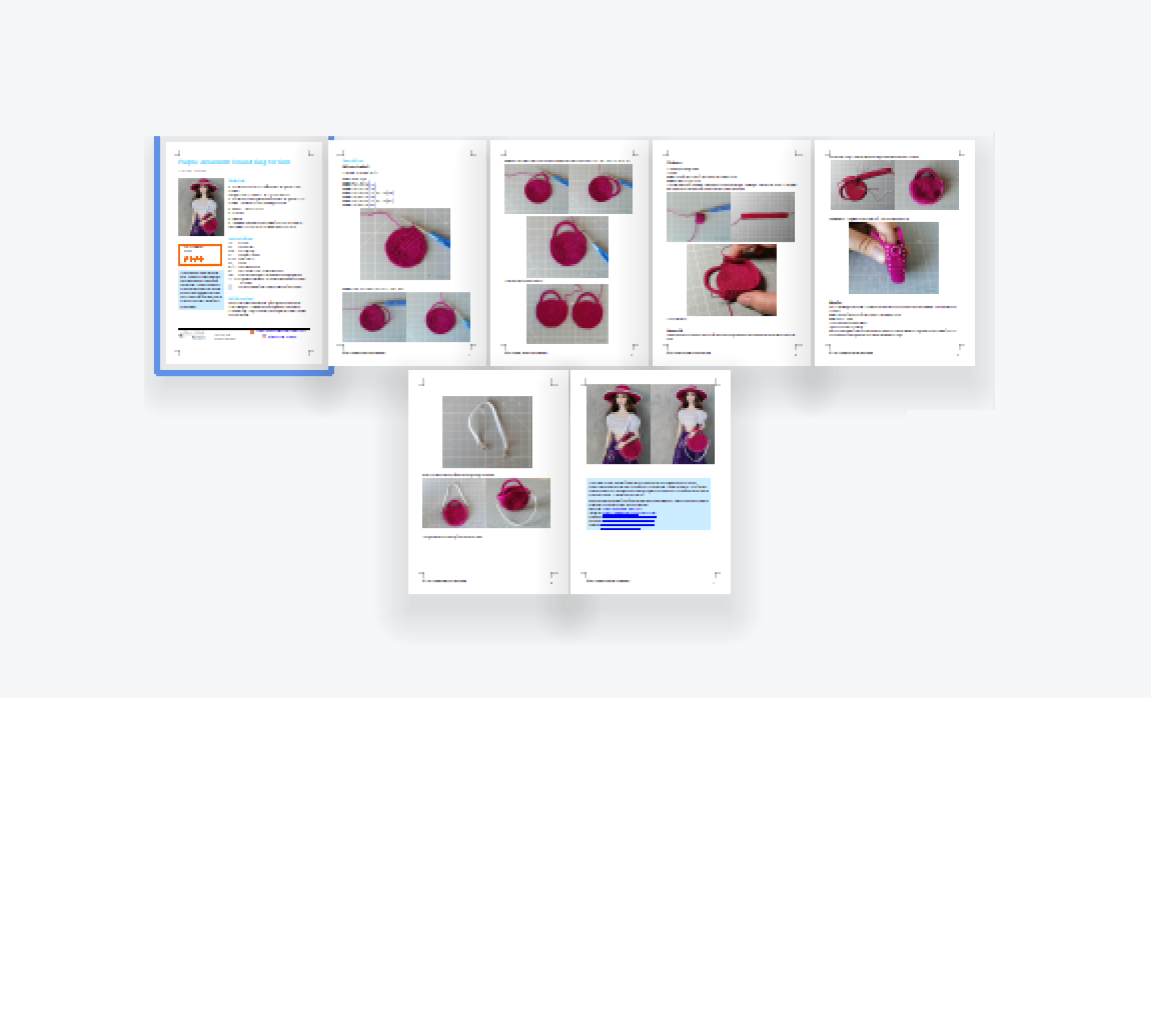 PDF: Round bag for Barbie and 1/6 doll
