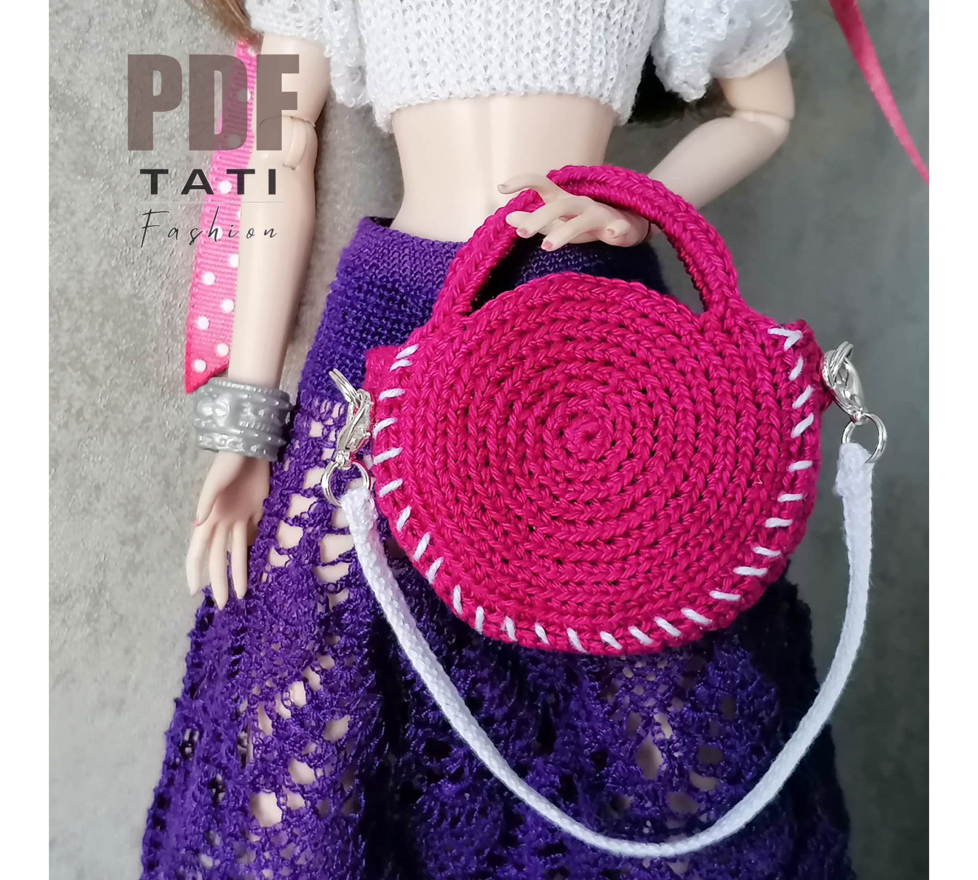 PDF: Round bag for Barbie and 1/6 doll