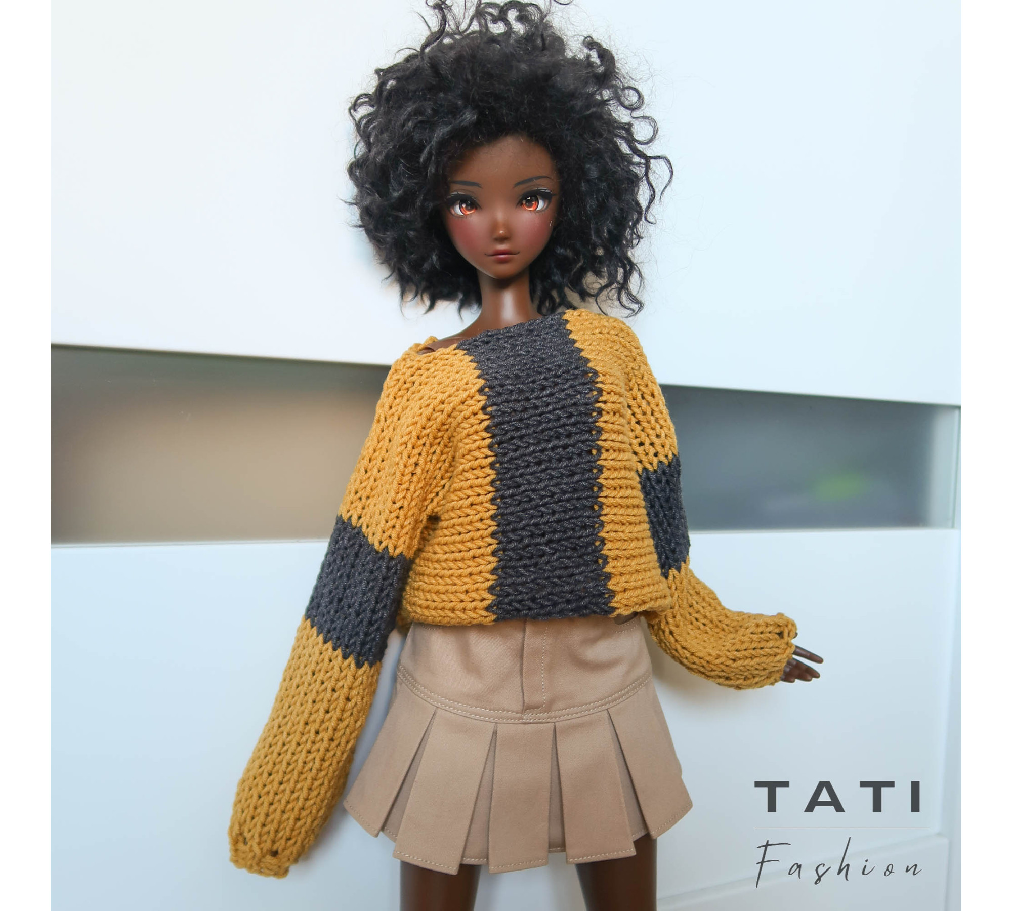Oversized Sweater Mustarda for Smart Doll