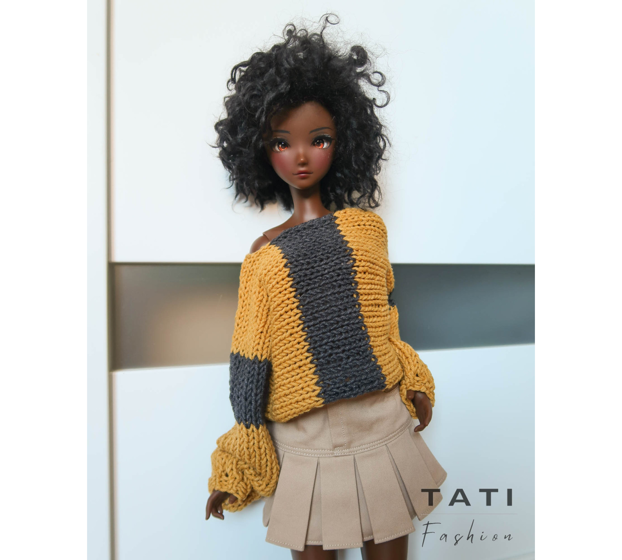 Oversized Sweater Mustarda for Smart Doll