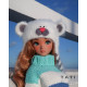 White bear fluffy hat for Smart Doll