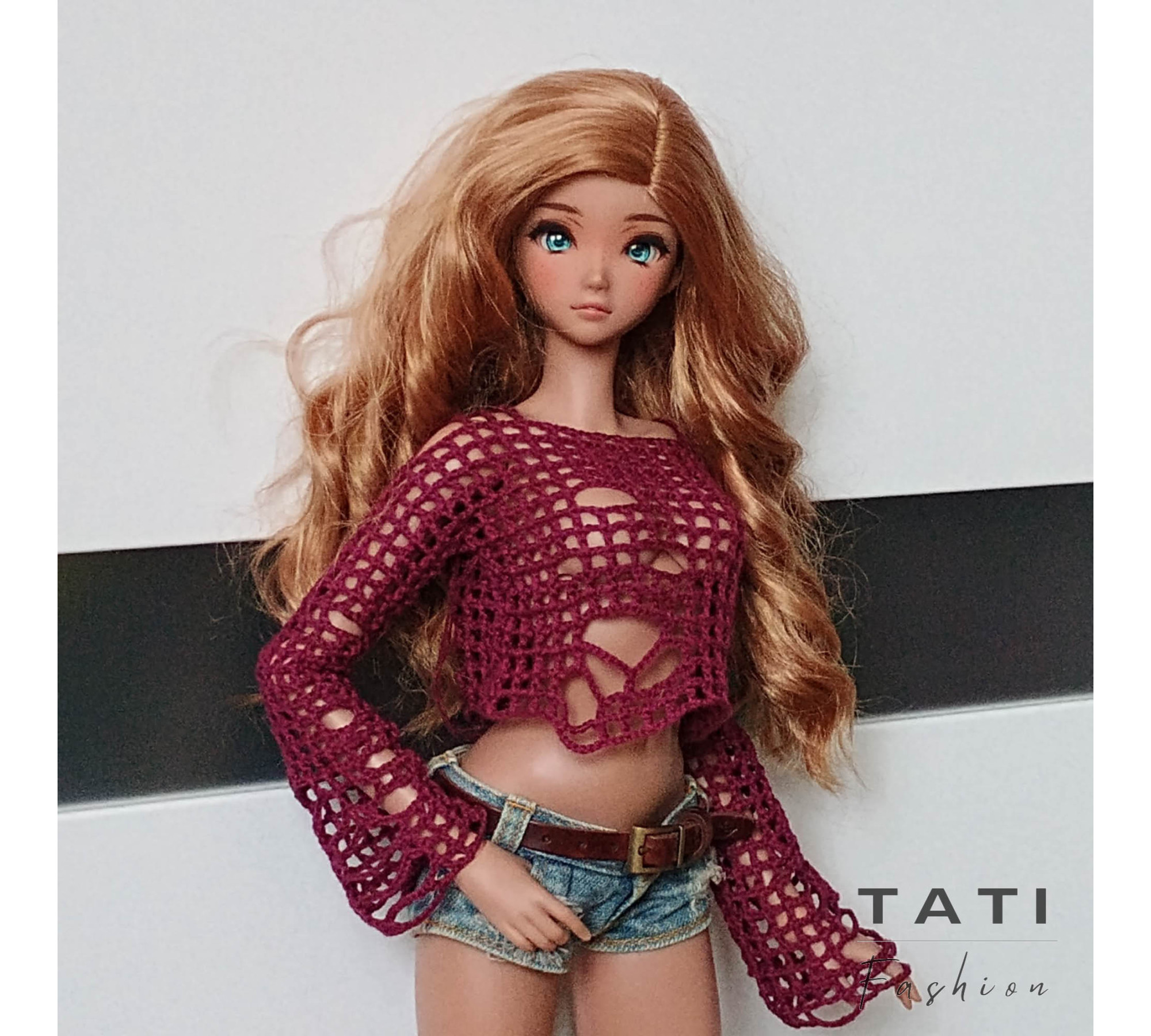Ripped Mesh Top for Smart Doll
