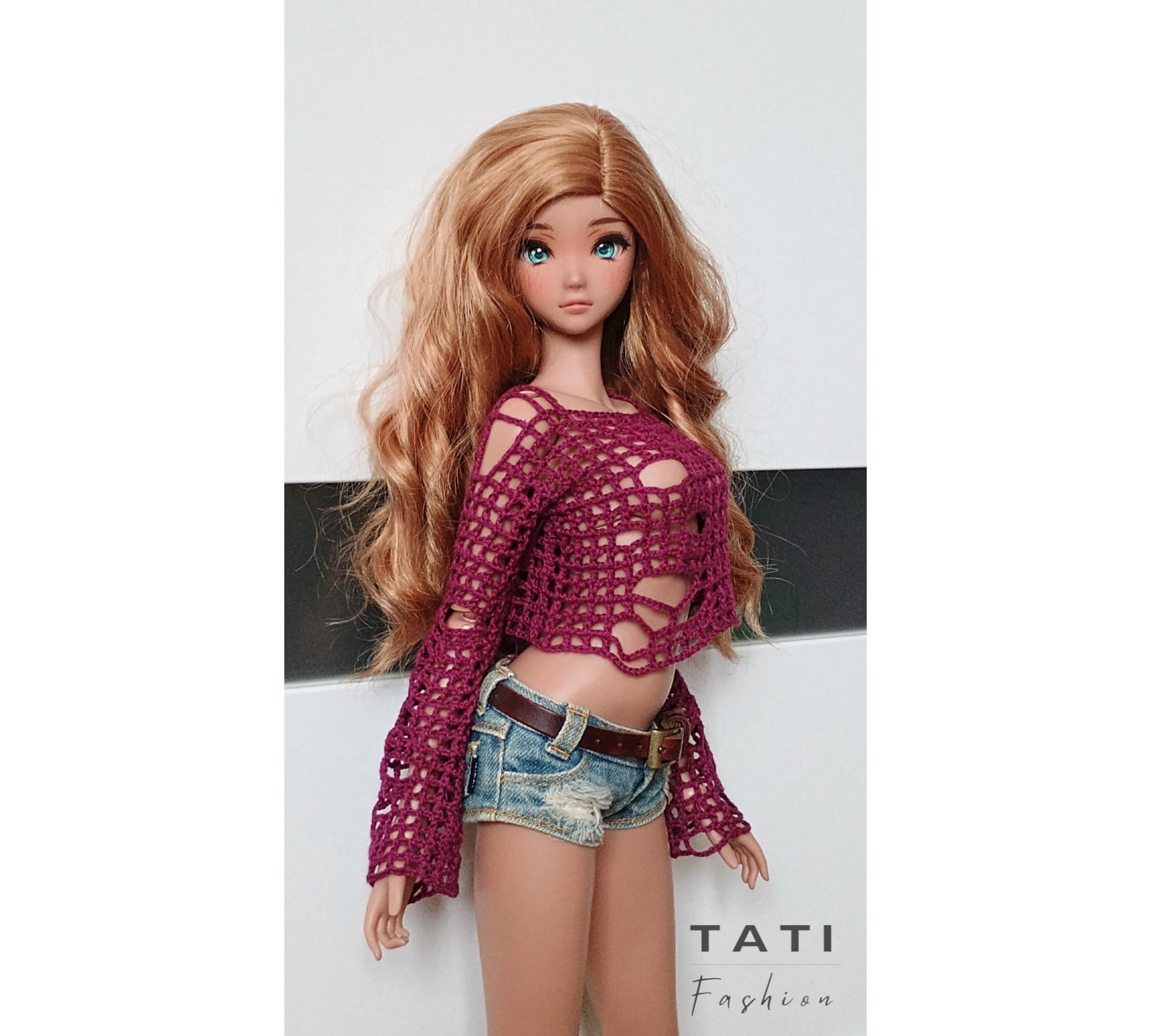 Ripped Mesh Top for Smart Doll
