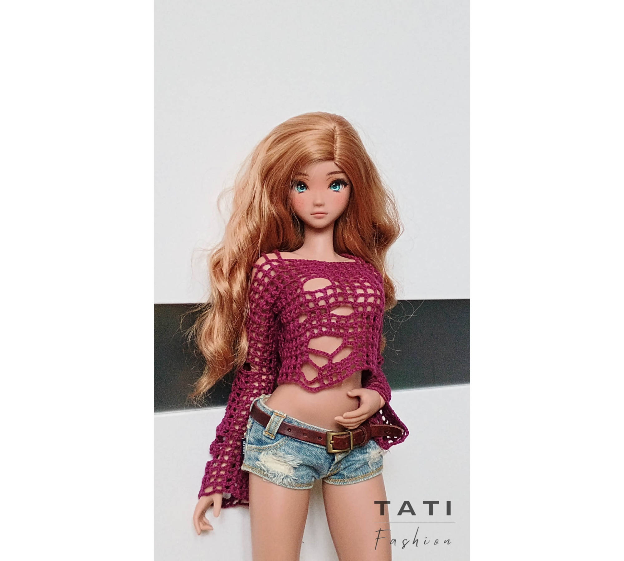 Ripped Mesh Top for Smart Doll