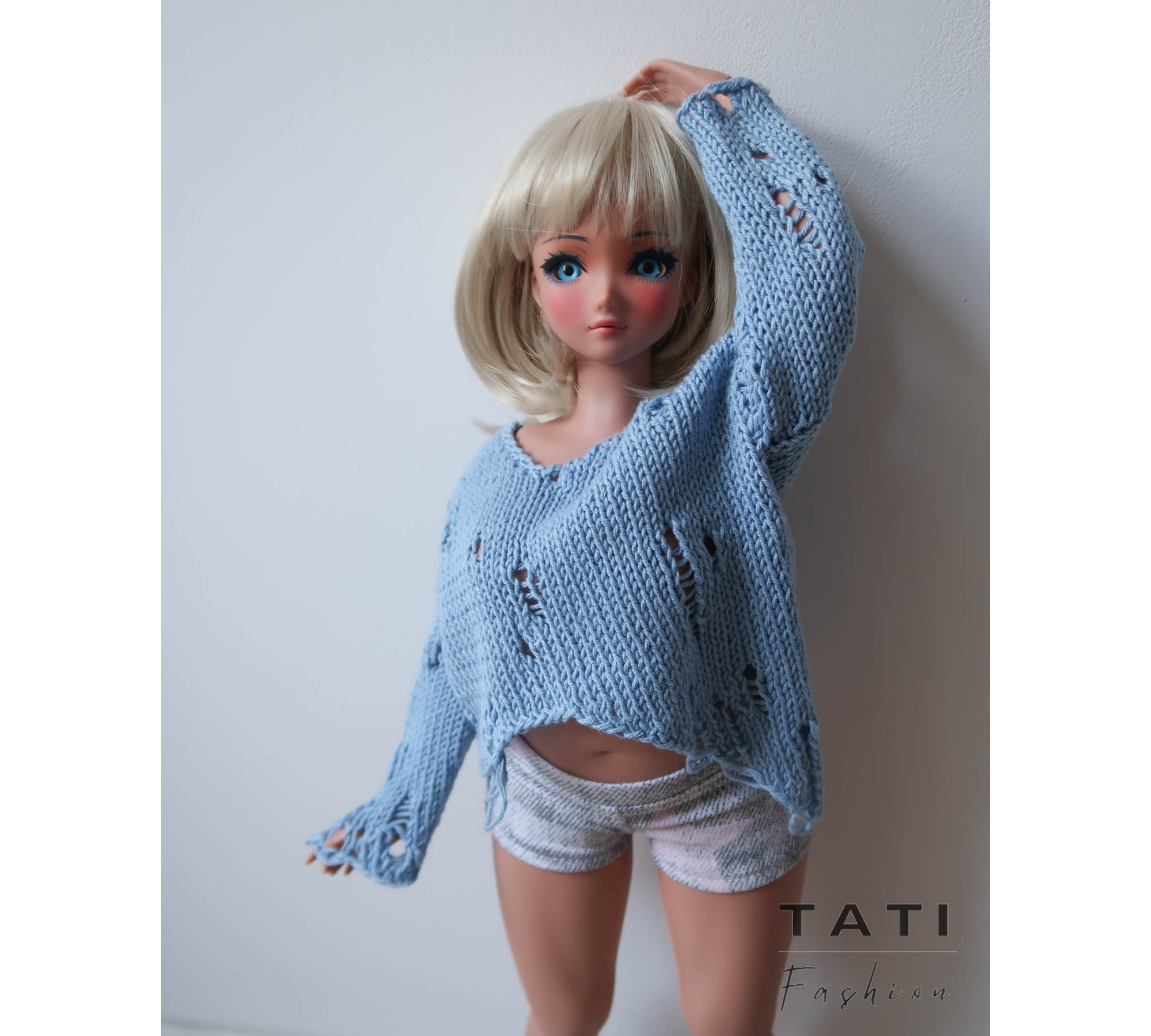 PDF: Ripped Asymmetrical Sweater for Smart Doll 60 cm
