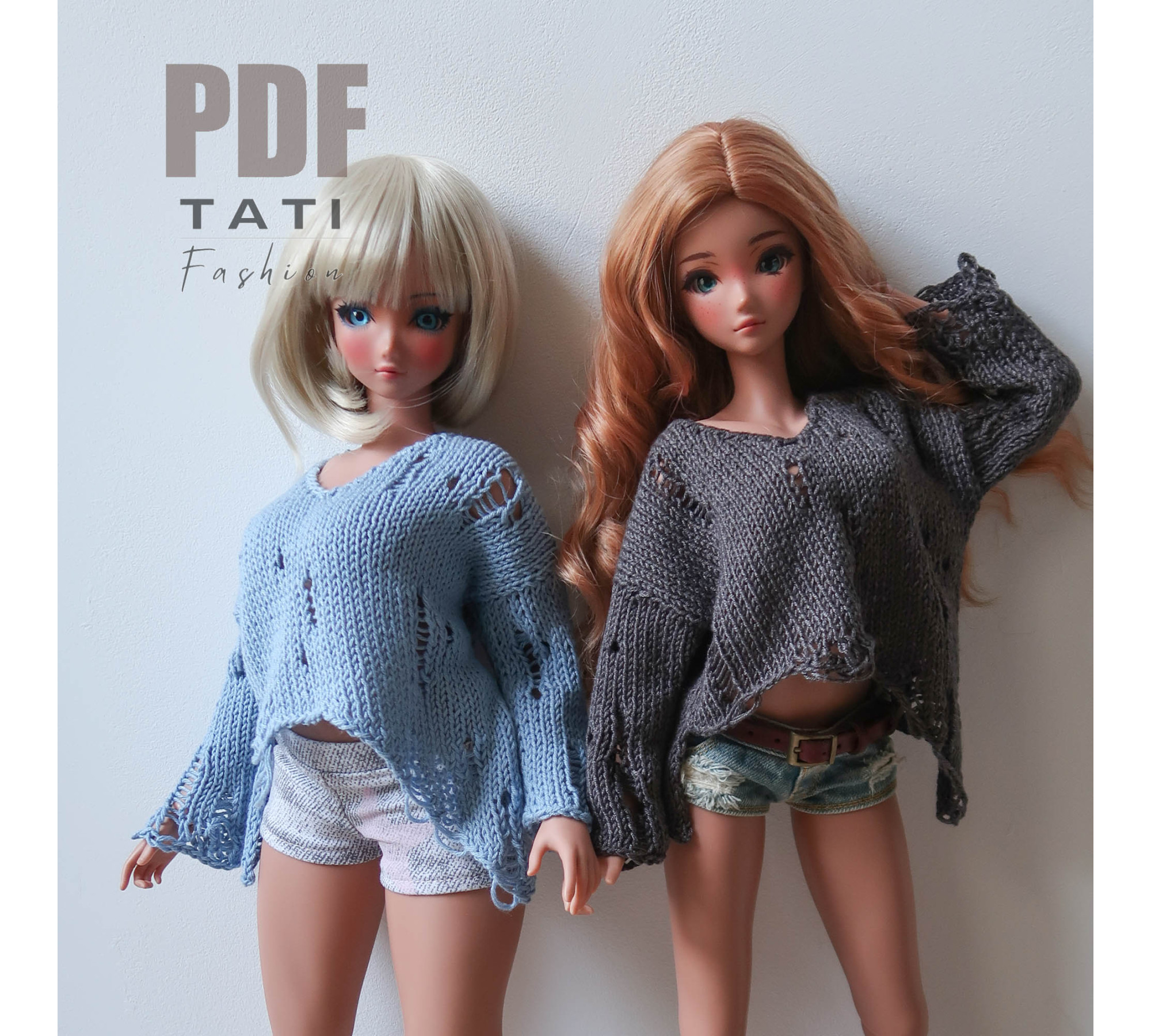 PDF: Ripped Asymmetrical Sweater for Smart Doll 60 cm