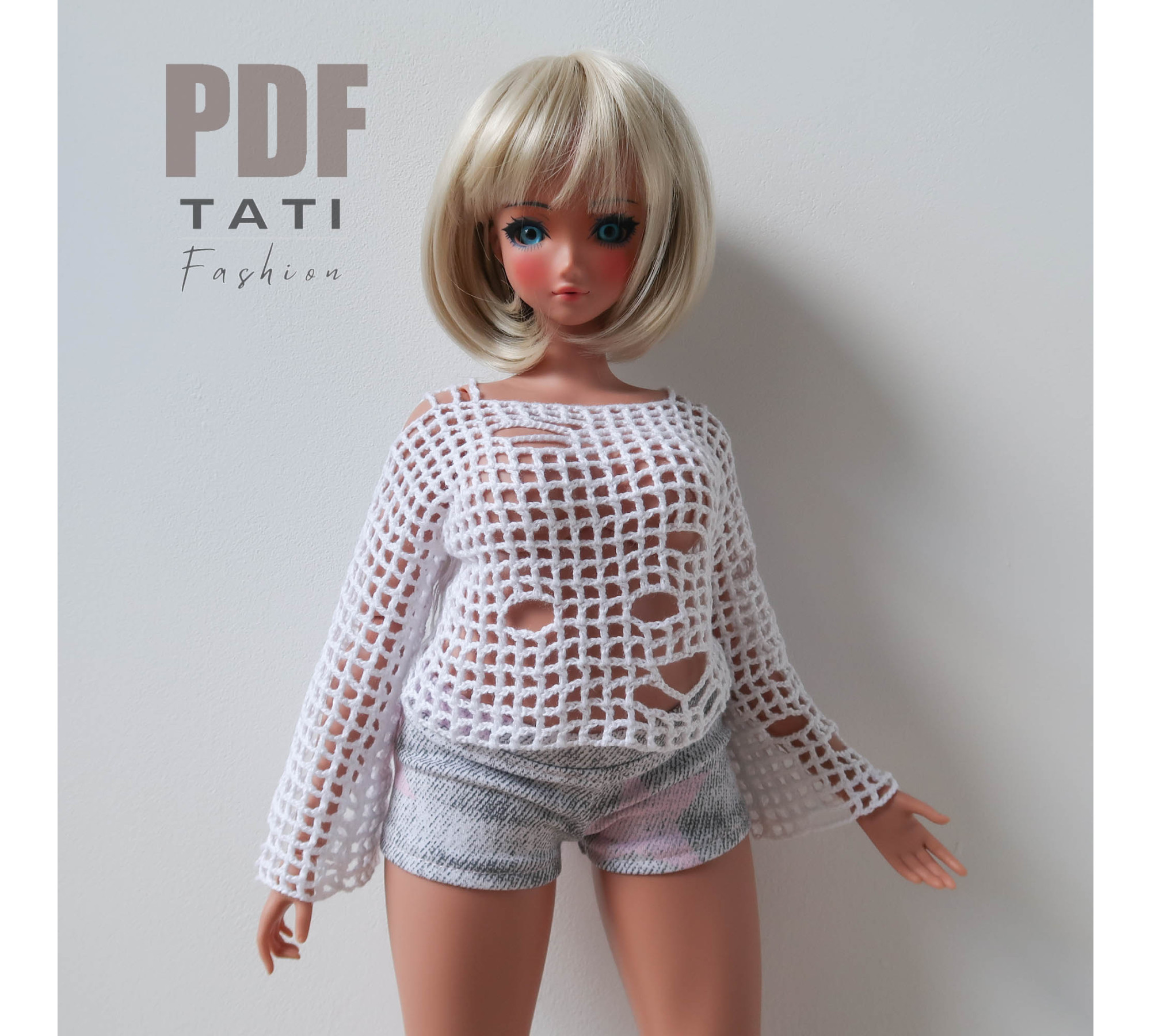 PDF: Ripped Mesh Top for Pear Smart Doll 60 cm