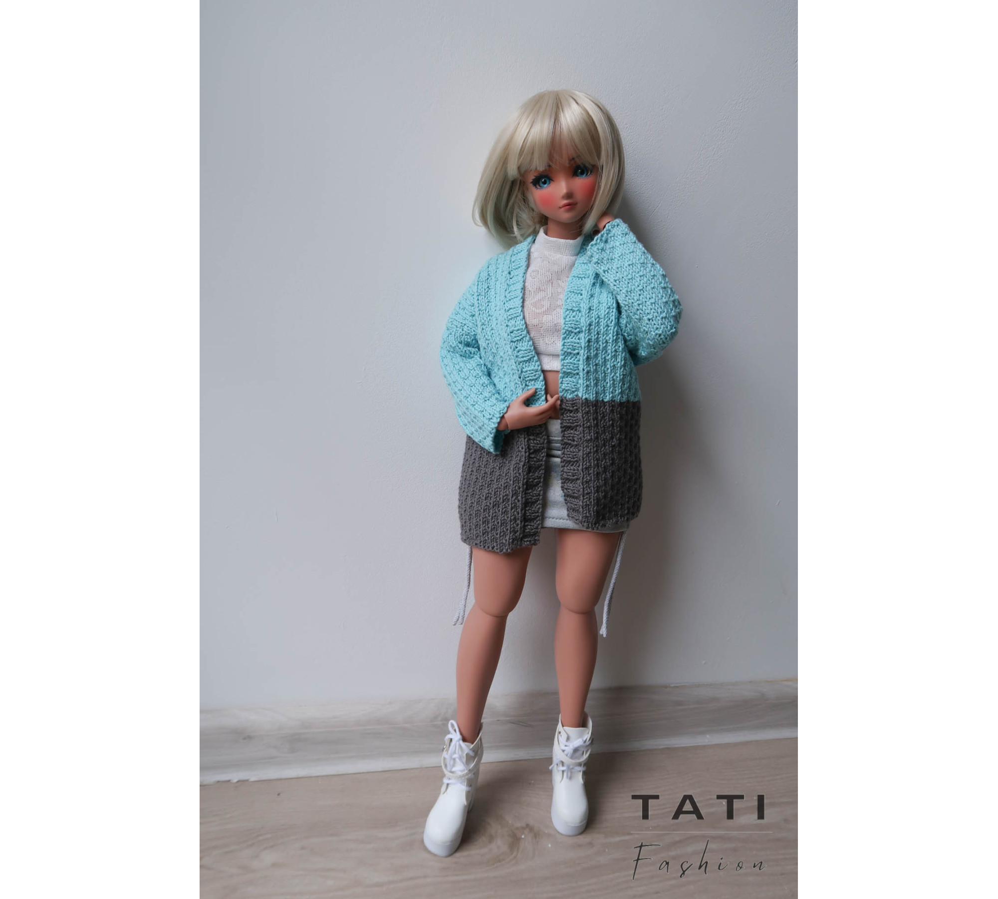 PDF: Cardigan Gray-Pink for Smart Doll 60 cm