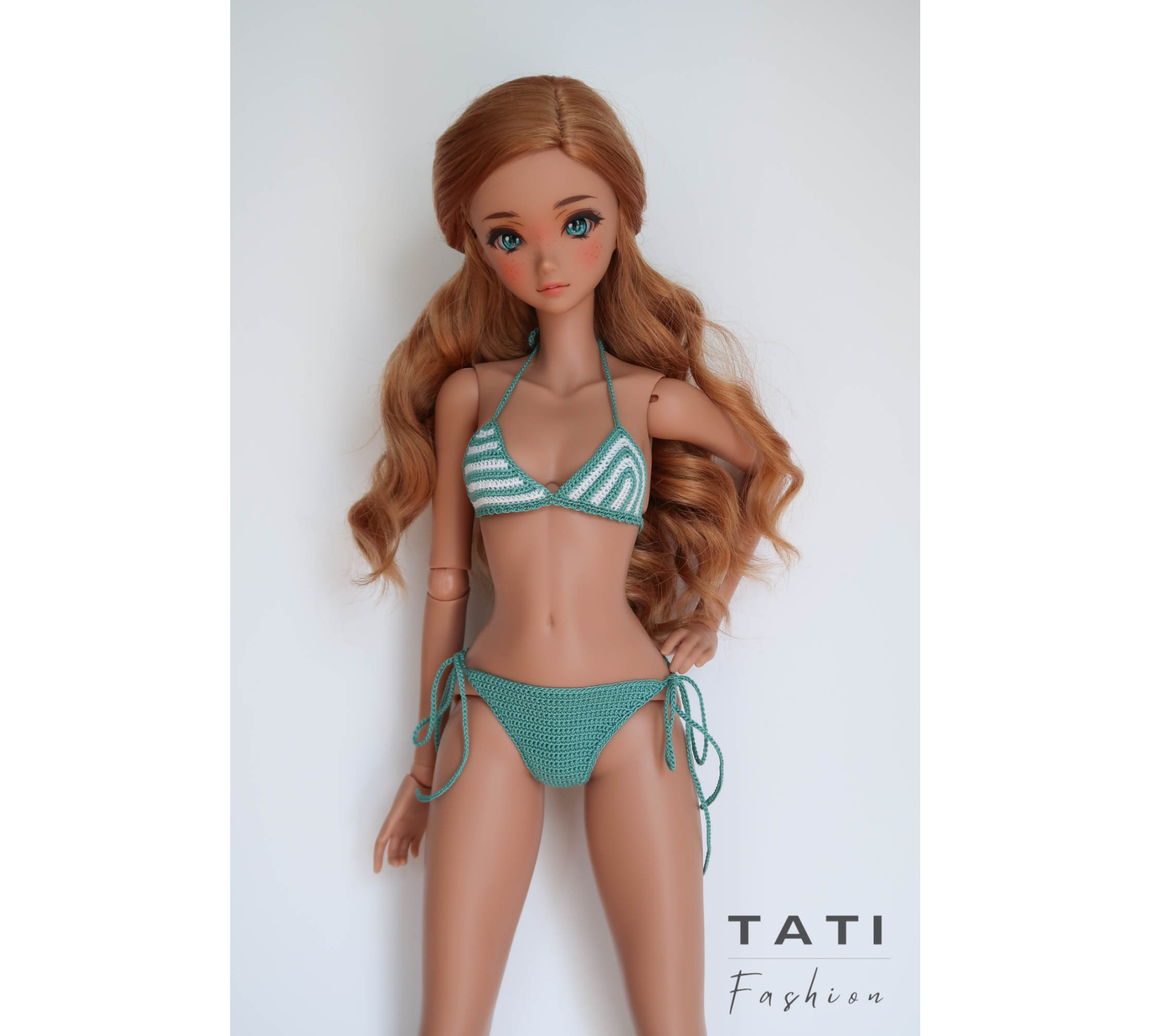 Striped Bikini Swimsuit “Marine Harmony” for Smart Doll