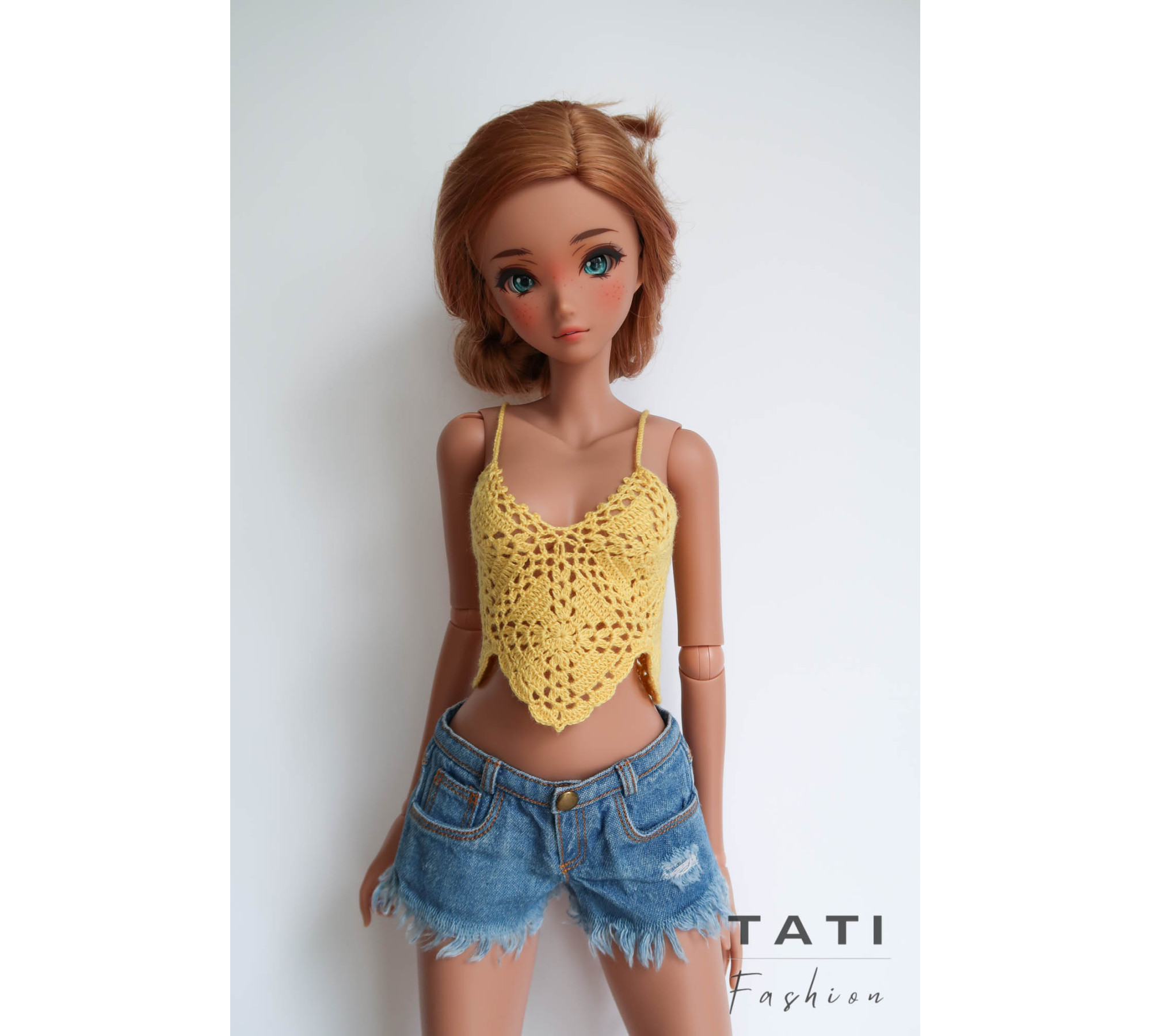 Yellow Crocheted Top for Smart Doll