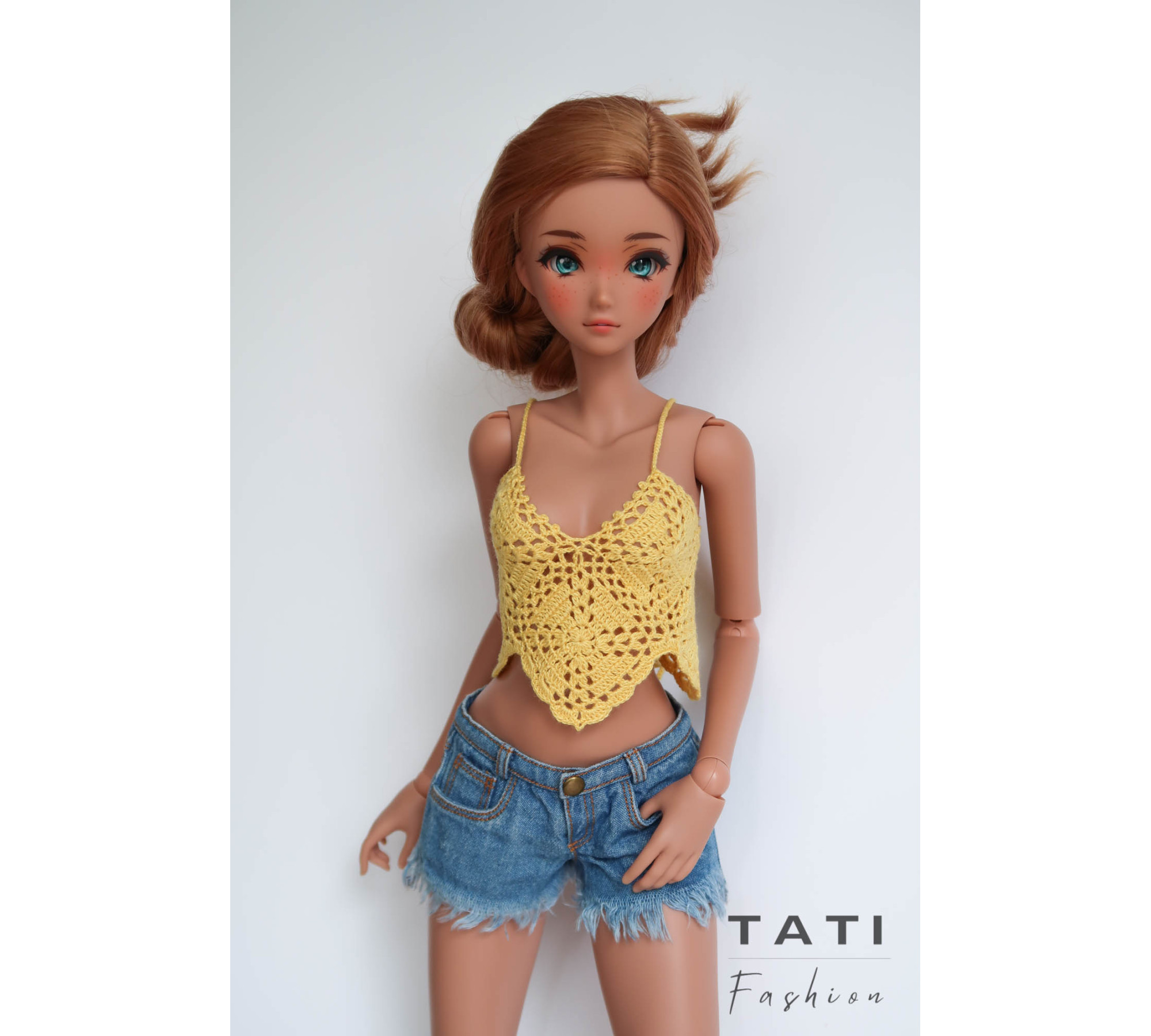 Yellow Crocheted Top for Smart Doll
