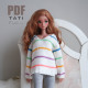 PATTERN: Sweater V-neck With Stripes for Smart Doll